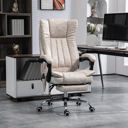 Microfibre 360Â° Swivel Massage Office Recliner with Vibration Massage, Heating, Footrest, Adjustable Height