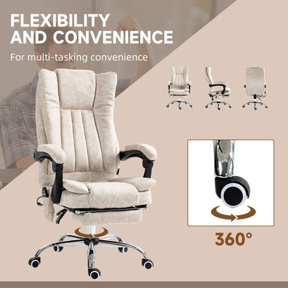 Microfibre 360Â° Swivel Massage Office Recliner with Vibration Massage, Heating, Footrest, Adjustable Height