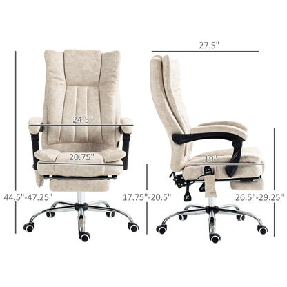 Microfibre 360Â° Swivel Massage Office Recliner with Vibration Massage, Heating, Footrest, Adjustable Height