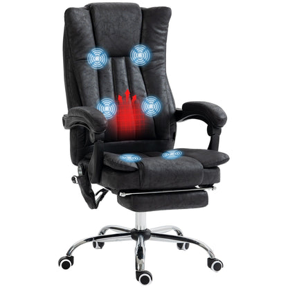 Microfibre 360Â° Swivel Massage Office Recliner with Vibration Massage, Heating, Footrest, Adjustable Height