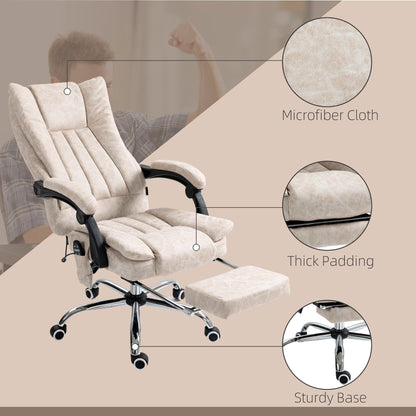 Microfibre 360Â° Swivel Massage Office Recliner with Vibration Massage, Heating, Footrest, Adjustable Height