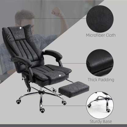 Microfibre 360Â° Swivel Massage Office Recliner with Vibration Massage, Heating, Footrest, Adjustable Height