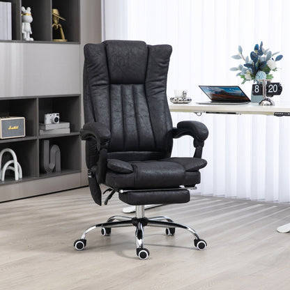 Microfibre 360Â° Swivel Massage Office Recliner with Vibration Massage, Heating, Footrest, Adjustable Height