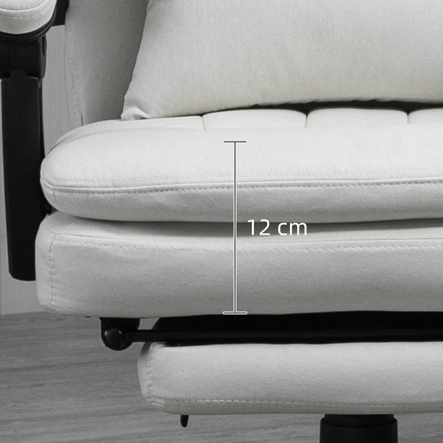 Microfibre 360Â° Swivel Office Recliner with Vibration Massage, Lumbar Heating, Lumbar Pillow, Footrest, Adjustable Height