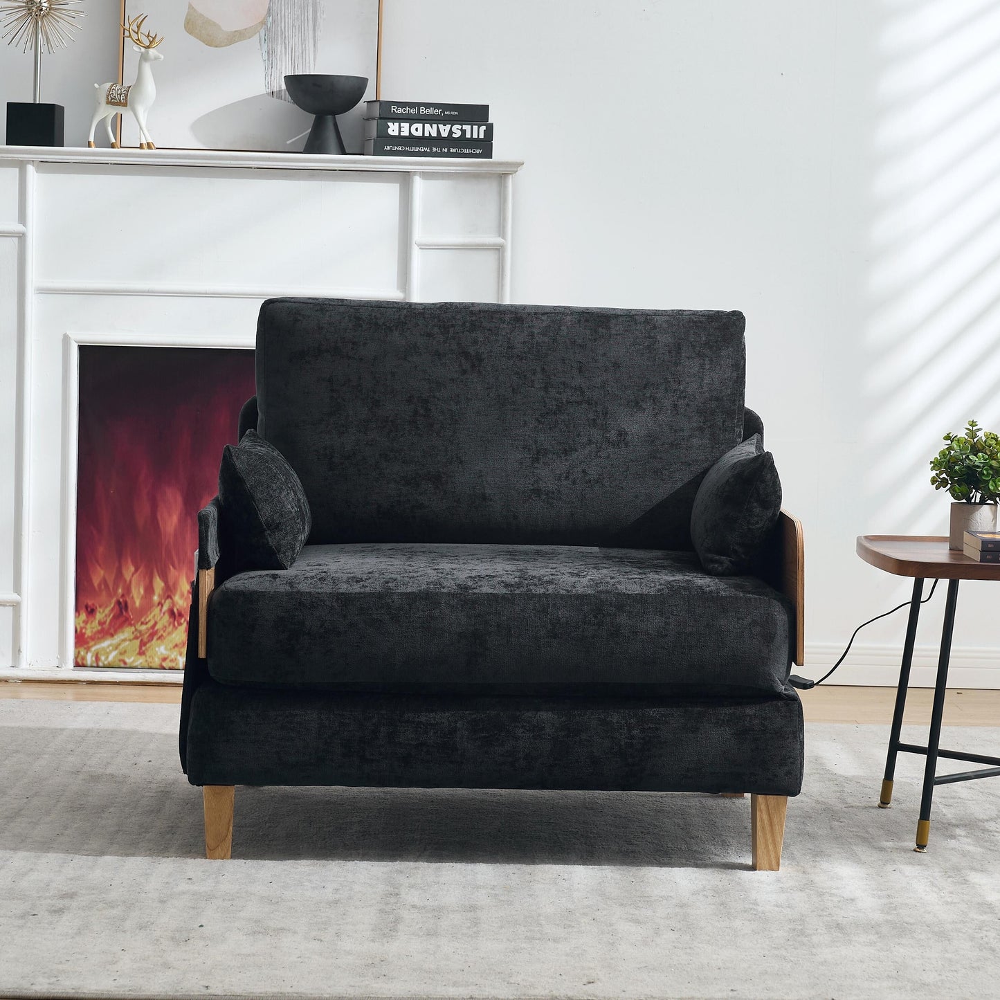 Mid-Century Modern 3-in-1 Foldable Sofa Bed Recliner, Convertible Sleeper