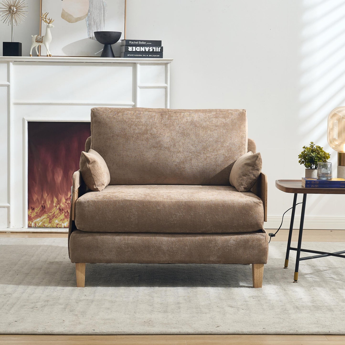 Mid-Century Modern 3-in-1 Foldable Sofa Bed Recliner, Convertible Sleeper