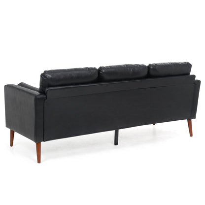 Mid Century Modern 76.7 PU 3-seater Sofa with iron wood structure for Living Room