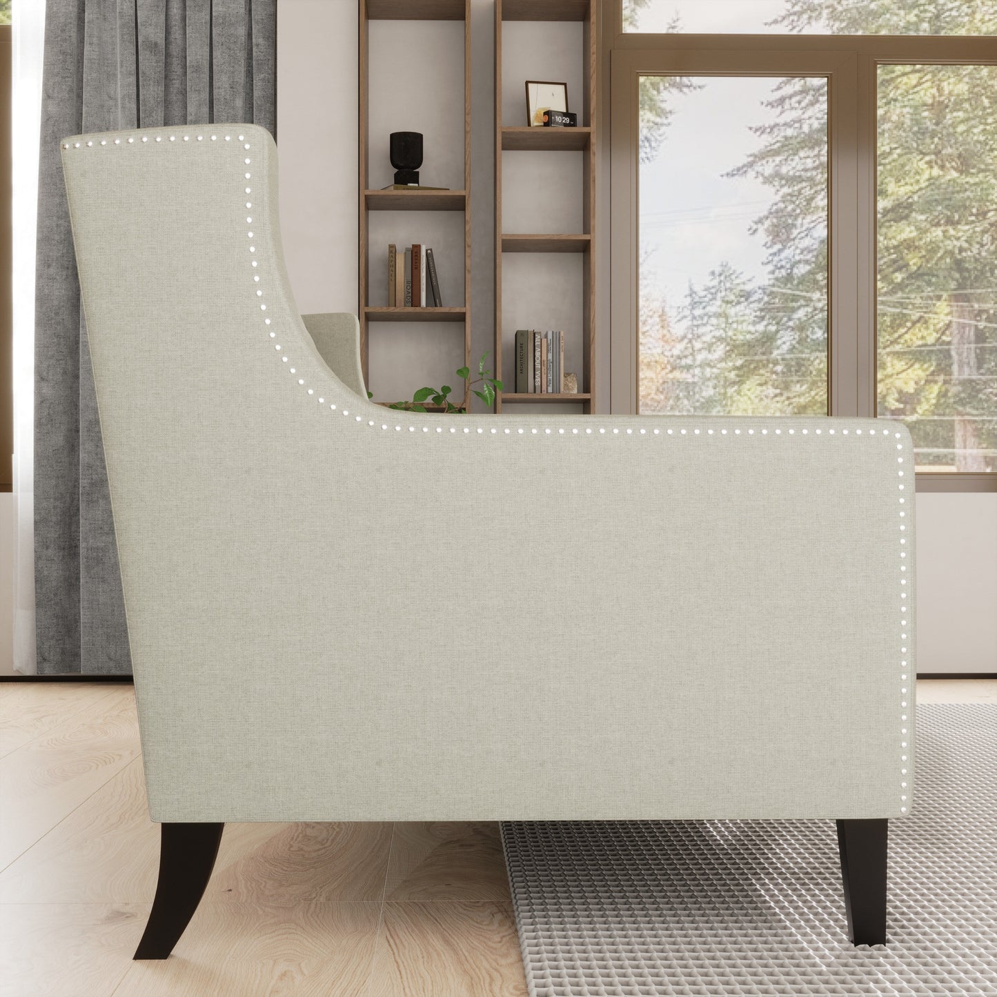 Mid Century Modern 78.75 Polyester 3-seater Sofa with Button Tufted Backrest and Comfy Cushion for Living Room