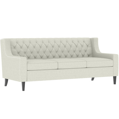 Mid Century Modern 78.75 Polyester 3-seater Sofa with Button Tufted Backrest and Comfy Cushion for Living Room