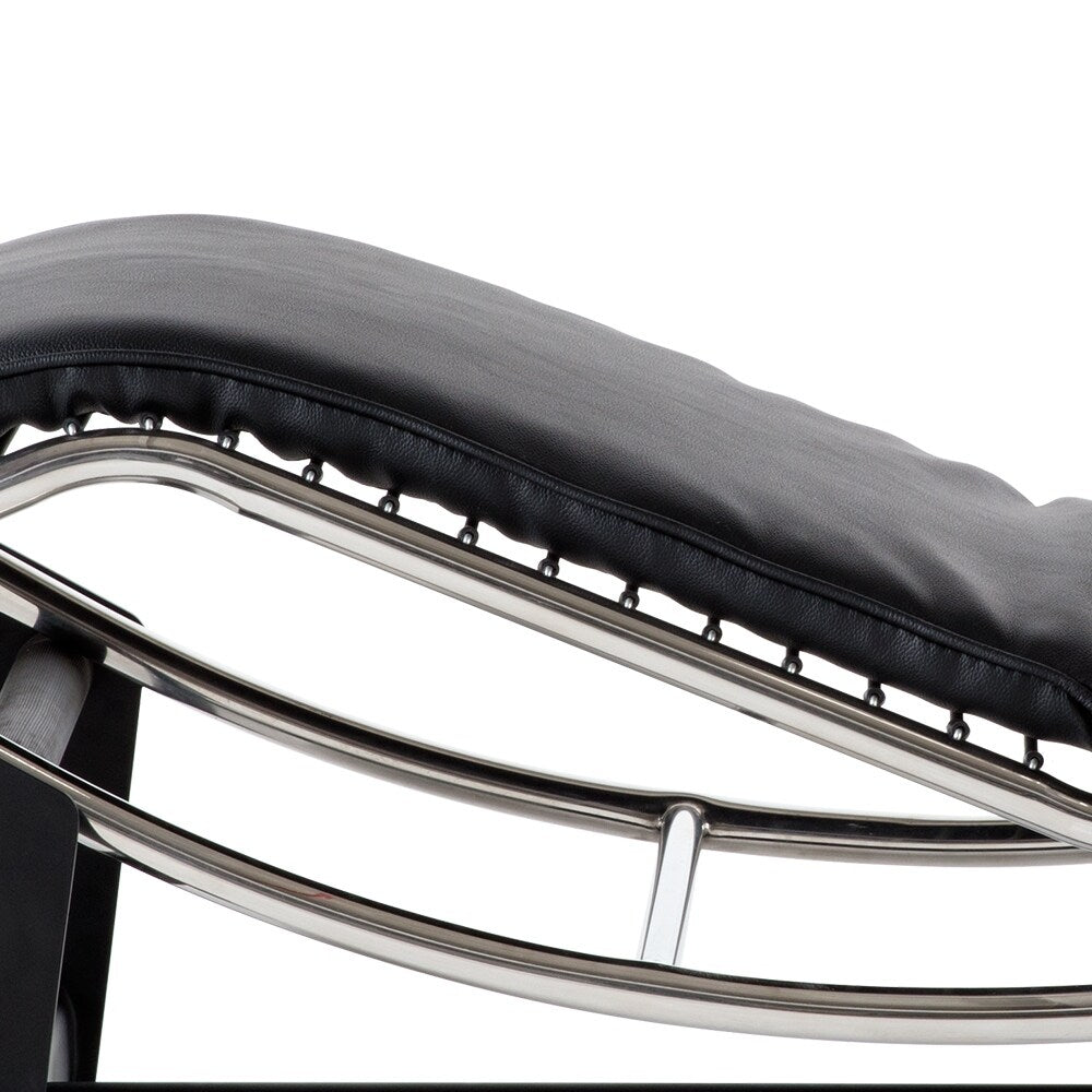 Mid Century Modern Accent Leather Chaise Lounge Chair LC-4 Style Adjustable Recliner Replica for Living Room or Office