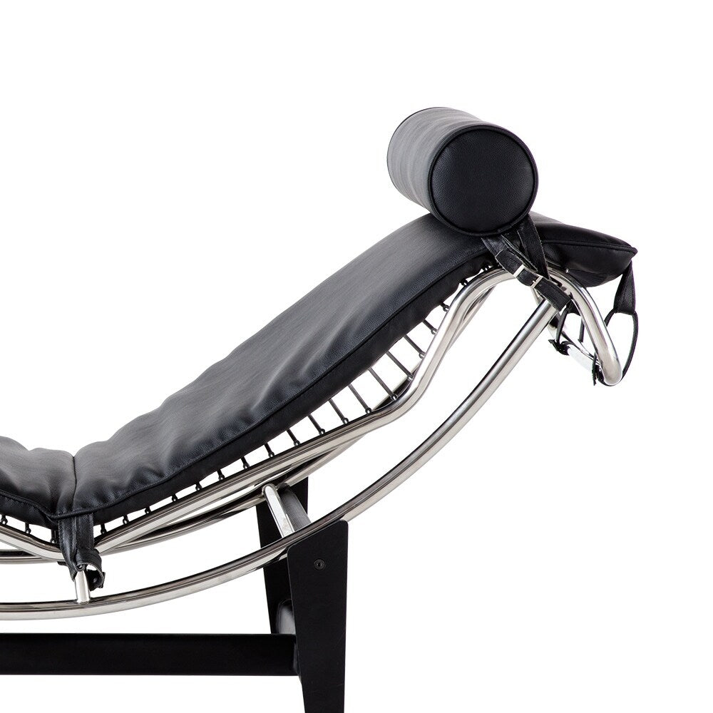 Mid Century Modern Accent Leather Chaise Lounge Chair LC-4 Style Adjustable Recliner Replica for Living Room or Office
