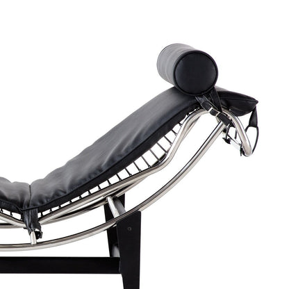 Mid Century Modern Accent Leather Chaise Lounge Chair LC-4 Style Adjustable Recliner Replica for Living Room or Office