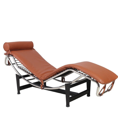 Mid Century Modern Accent Leather Chaise Lounge Chair LC-4 Style Adjustable Recliner Replica for Living Room or Office