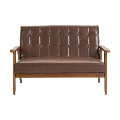 Mid-Century Modern Solid Loveseat Sofa Upholstered Loveseat, 2-Seat Upholstered Loveseat Sofa Couch