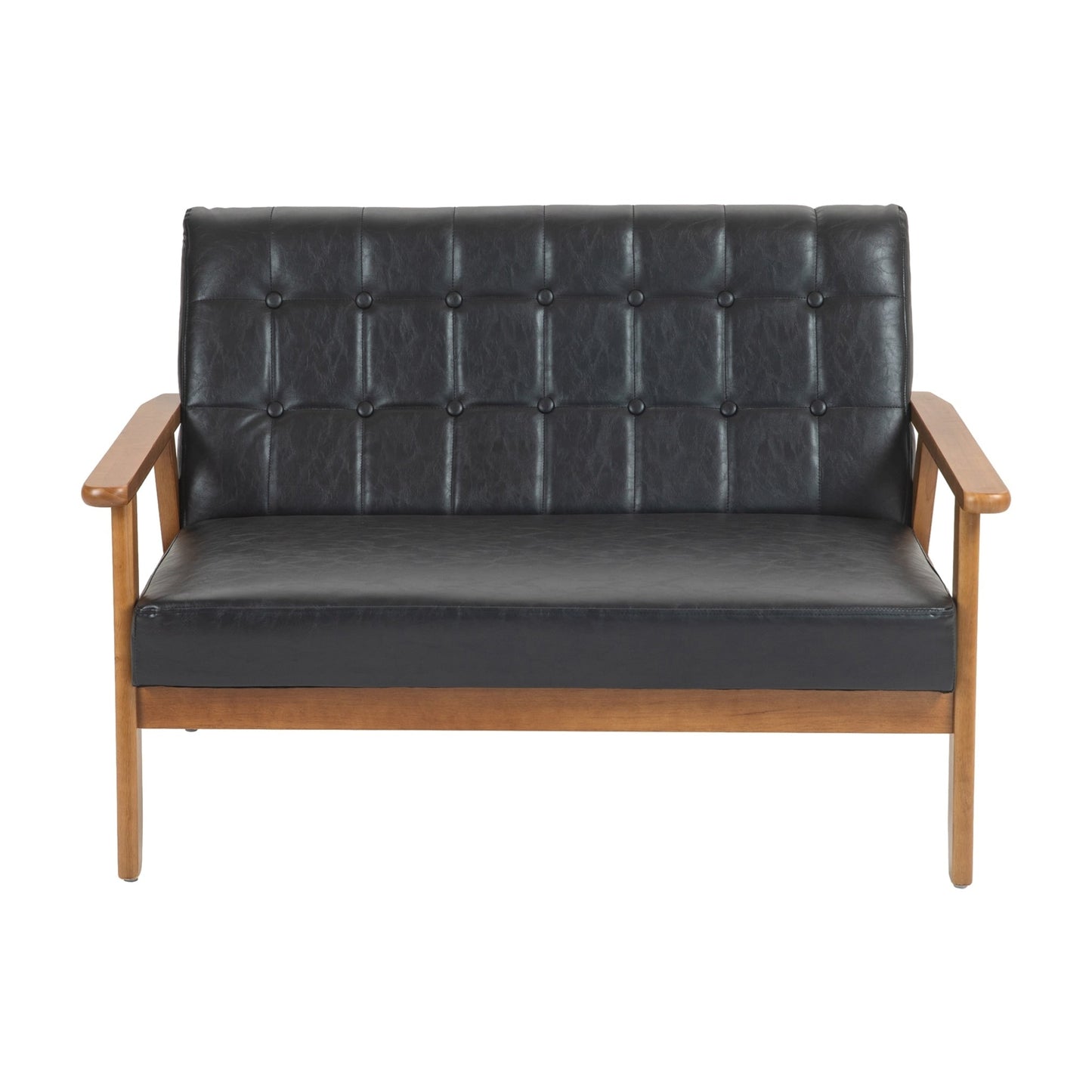 Mid-Century Modern Solid Loveseat Sofa Upholstered Loveseat, 2-Seat Upholstered Loveseat Sofa Couch