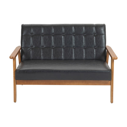 Mid-Century Modern Solid Loveseat Sofa Upholstered Loveseat, 2-Seat Upholstered Loveseat Sofa Couch