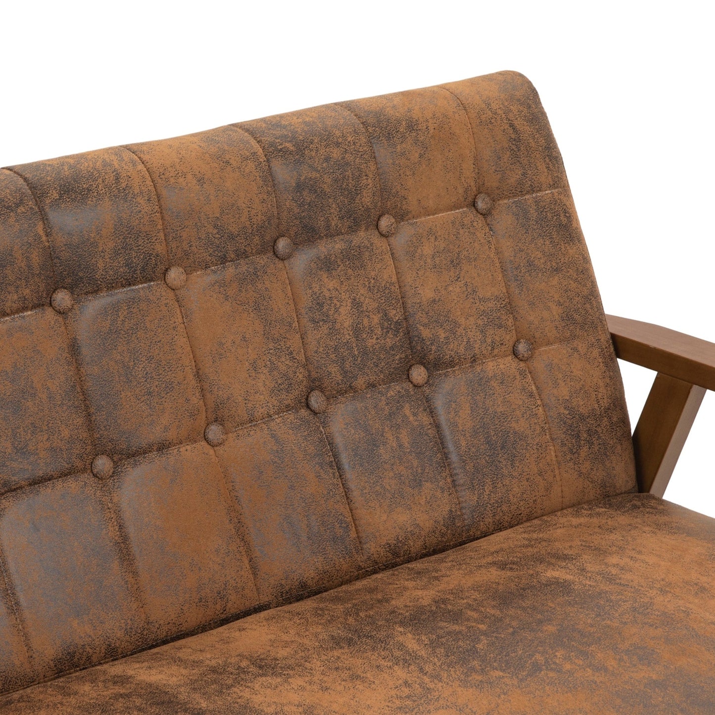 Mid-Century Modern Solid Loveseat Sofa Upholstered Loveseat, 2-Seat Upholstered Loveseat Sofa Couch