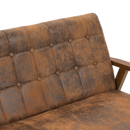 Mid-Century Modern Solid Loveseat Sofa Upholstered Loveseat, 2-Seat Upholstered Loveseat Sofa Couch