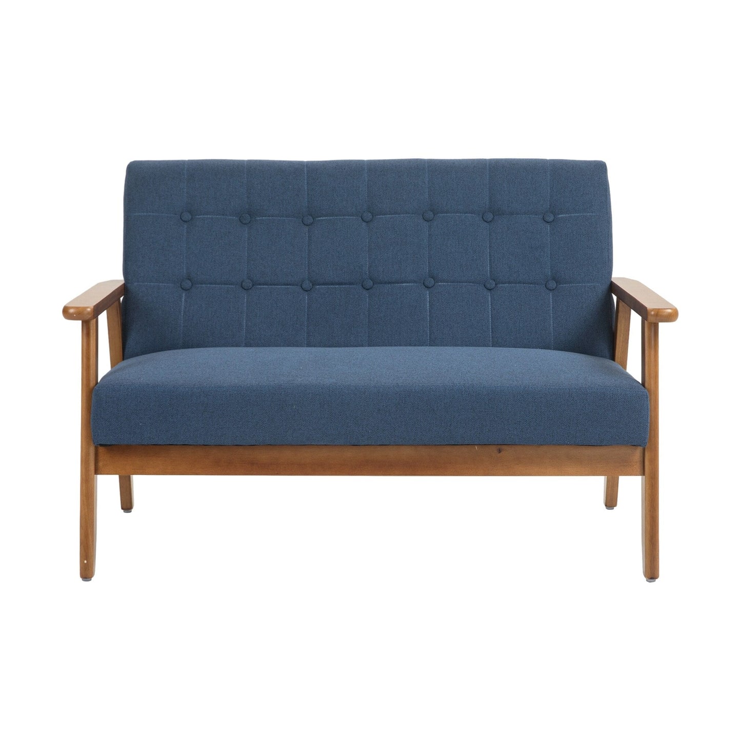 Mid-Century Modern Solid Loveseat Sofa Upholstered Loveseat, 2-Seat Upholstered Loveseat Sofa Couch