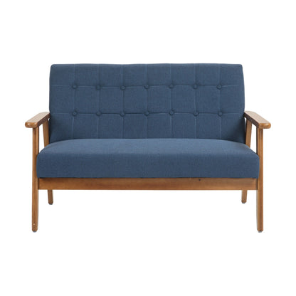 Mid-Century Modern Solid Loveseat Sofa Upholstered Loveseat, 2-Seat Upholstered Loveseat Sofa Couch