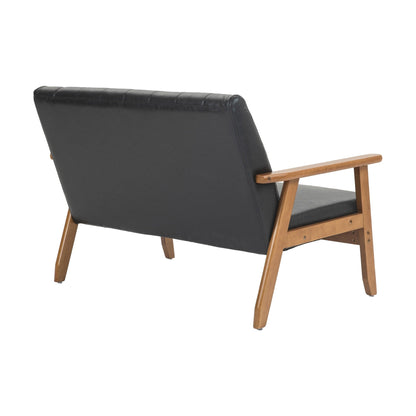 Mid-Century Modern Solid Loveseat Sofa Upholstered Loveseat, 2-Seat Upholstered Loveseat Sofa Couch