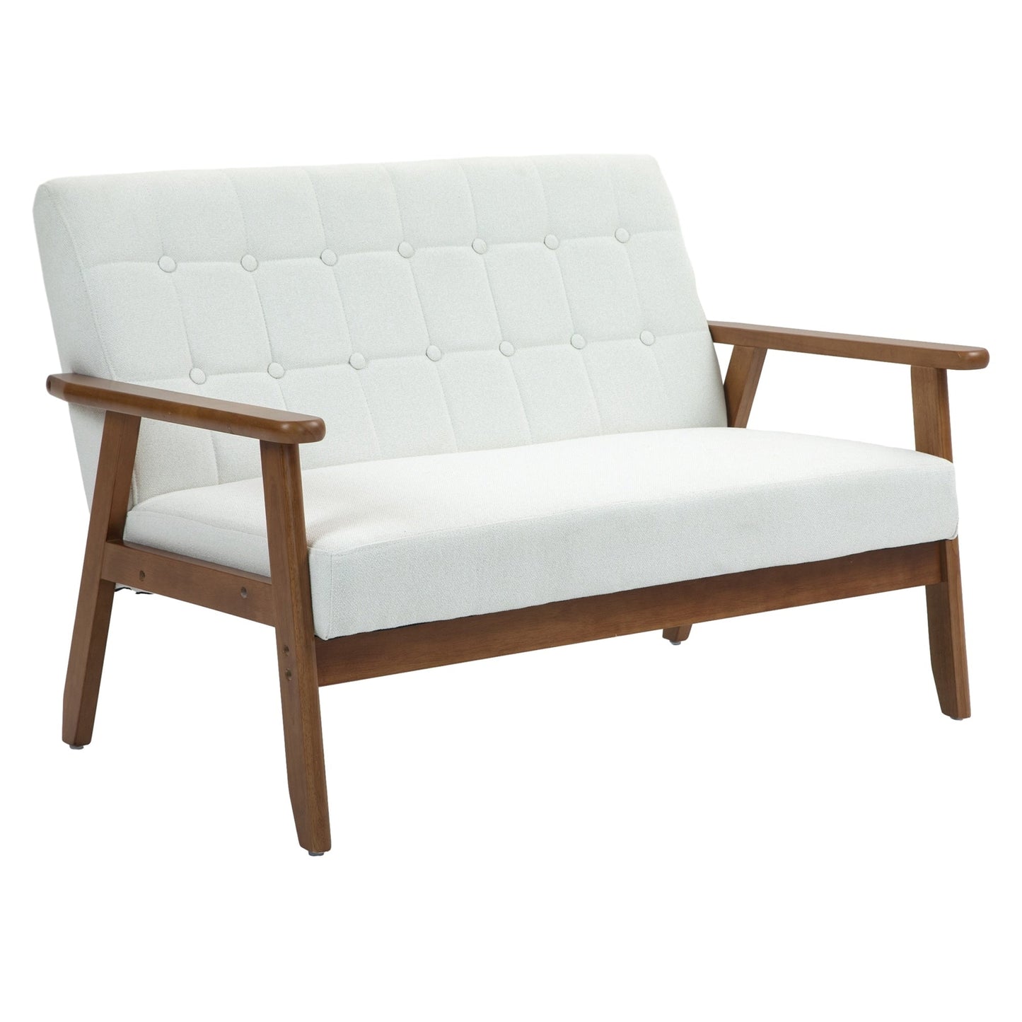 Mid-Century Modern Solid Loveseat Sofa Upholstered Loveseat, 2-Seat Upholstered Loveseat Sofa Couch