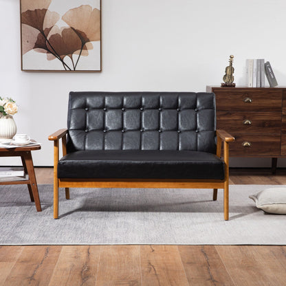 Mid-Century Modern Solid Loveseat Sofa Upholstered Loveseat, 2-Seat Upholstered Loveseat Sofa Couch