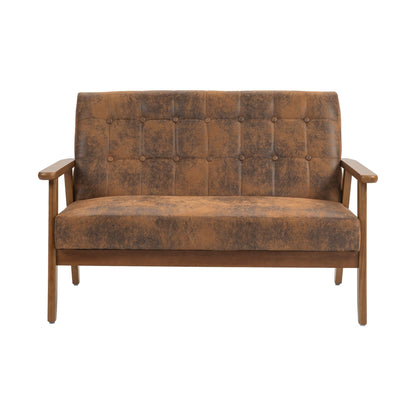 Mid-Century Modern Solid Loveseat Sofa Upholstered Loveseat, 2-Seat Upholstered Loveseat Sofa Couch