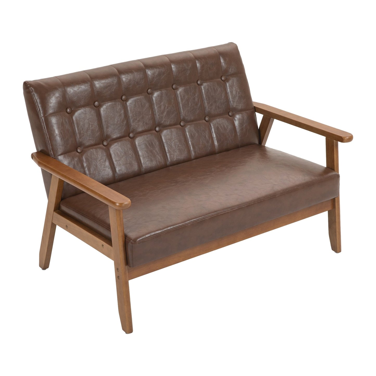 Mid-Century Modern Solid Loveseat Sofa Upholstered Loveseat, 2-Seat Upholstered Loveseat Sofa Couch