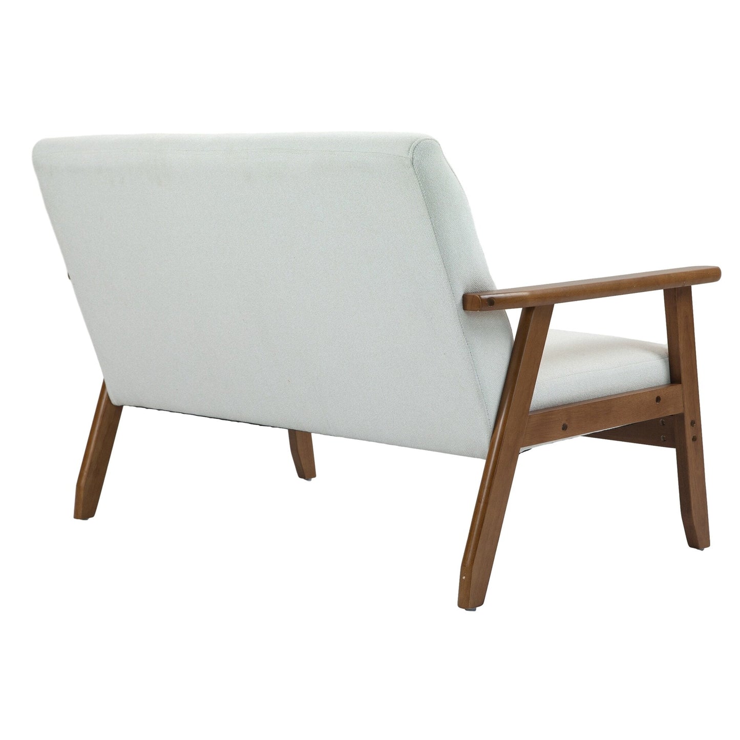 Mid-Century Modern Solid Loveseat Sofa Upholstered Loveseat, 2-Seat Upholstered Loveseat Sofa Couch