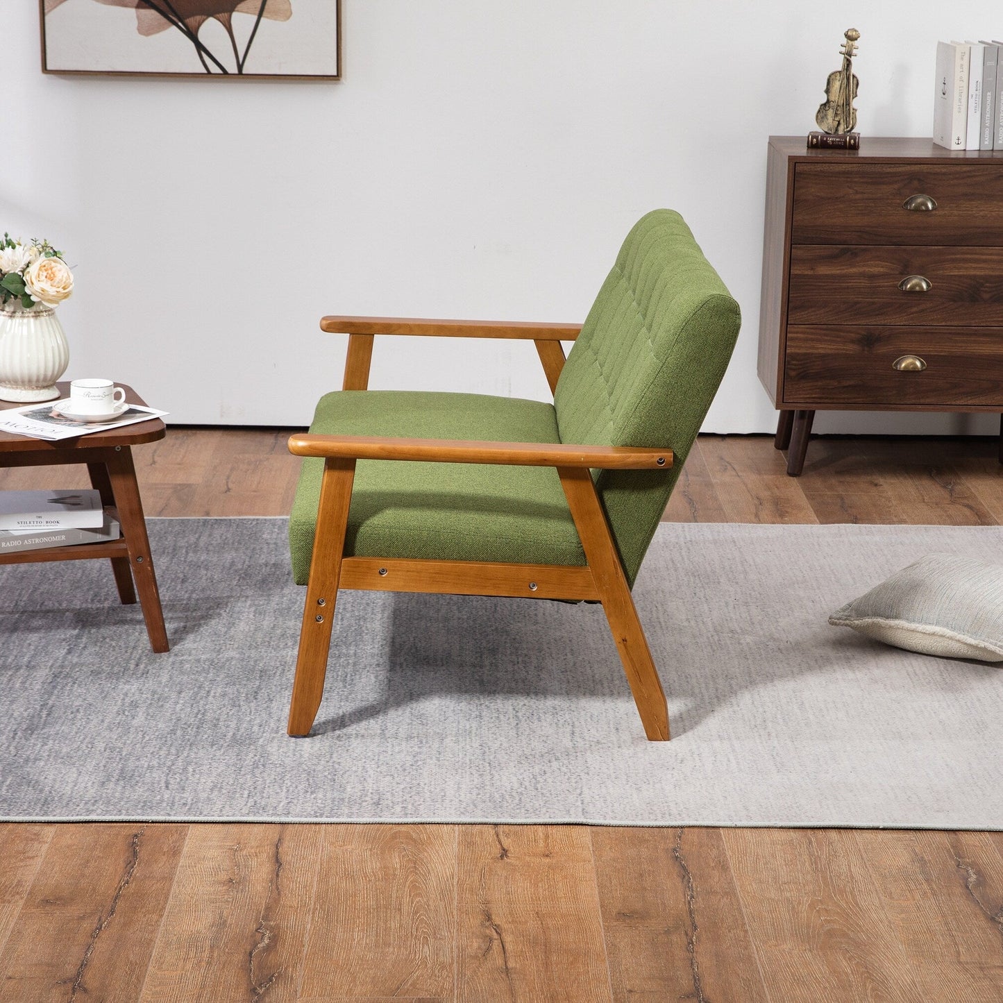 Mid-Century Modern Solid Loveseat Sofa Upholstered Loveseat, 2-Seat Upholstered Loveseat Sofa Couch