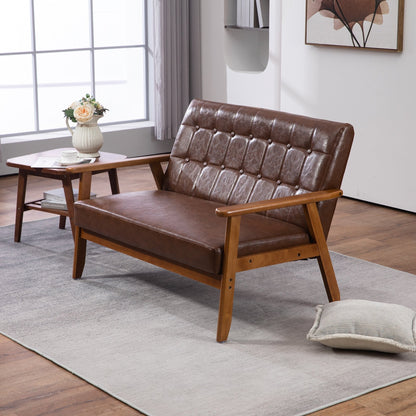 Mid-Century Modern Solid Loveseat Sofa Upholstered Loveseat, 2-Seat Upholstered Loveseat Sofa Couch