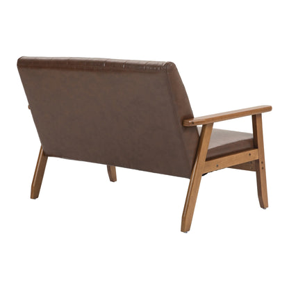 Mid-Century Modern Solid Loveseat Sofa Upholstered Loveseat, 2-Seat Upholstered Loveseat Sofa Couch