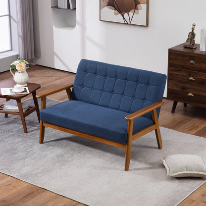 Mid-Century Modern Solid Loveseat Sofa Upholstered Loveseat, 2-Seat Upholstered Loveseat Sofa Couch