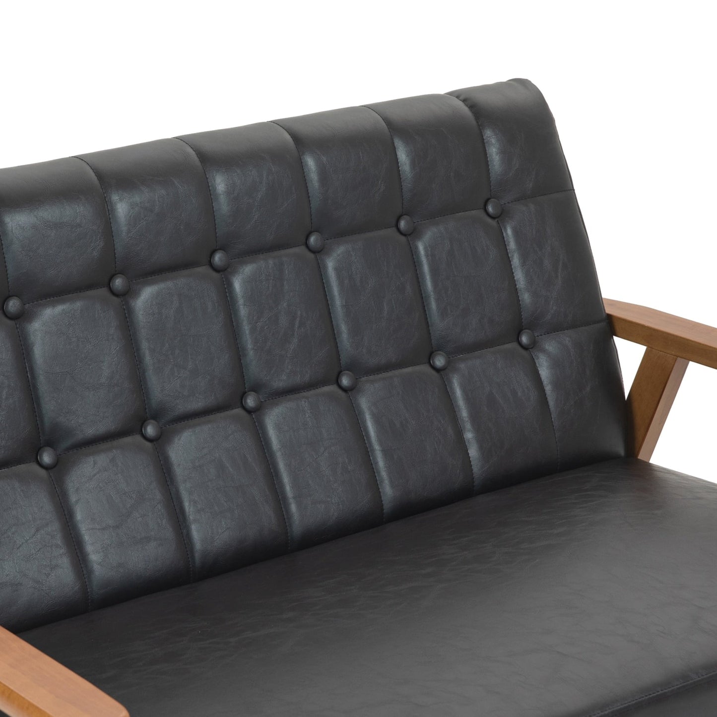 Mid-Century Modern Solid Loveseat Sofa Upholstered Loveseat, 2-Seat Upholstered Loveseat Sofa Couch