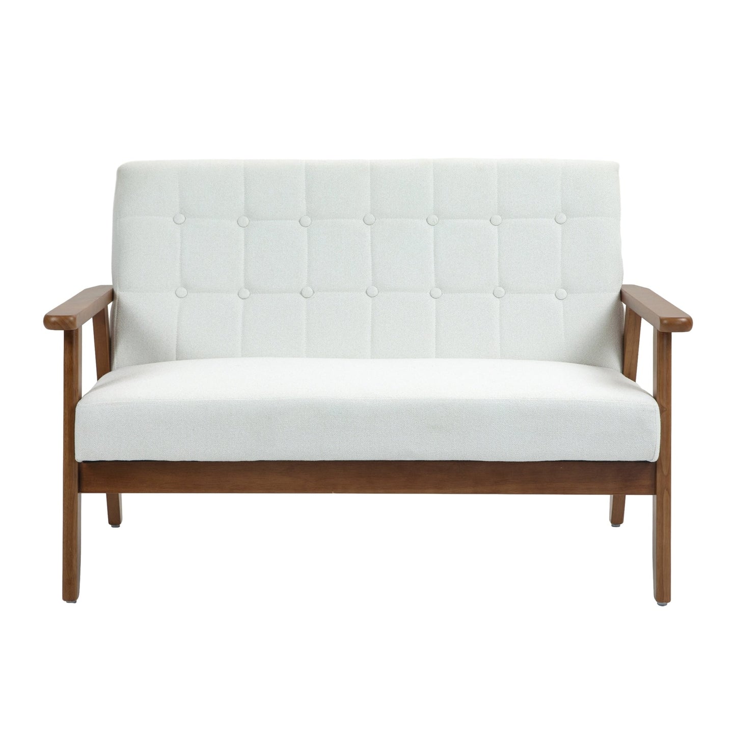 Mid-Century Modern Solid Loveseat Sofa Upholstered Loveseat, 2-Seat Upholstered Loveseat Sofa Couch
