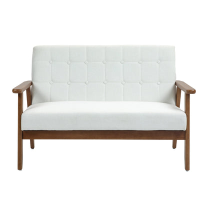 Mid-Century Modern Solid Loveseat Sofa Upholstered Loveseat, 2-Seat Upholstered Loveseat Sofa Couch