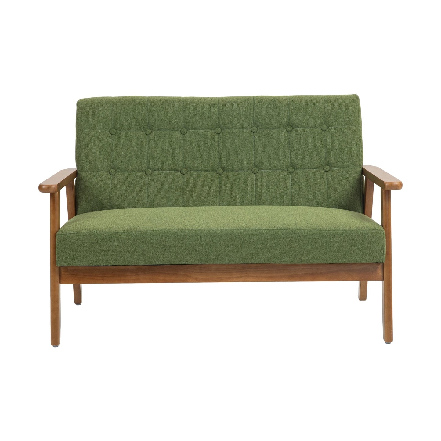 Mid-Century Modern Solid Loveseat Sofa Upholstered Loveseat, 2-Seat Upholstered Loveseat Sofa Couch