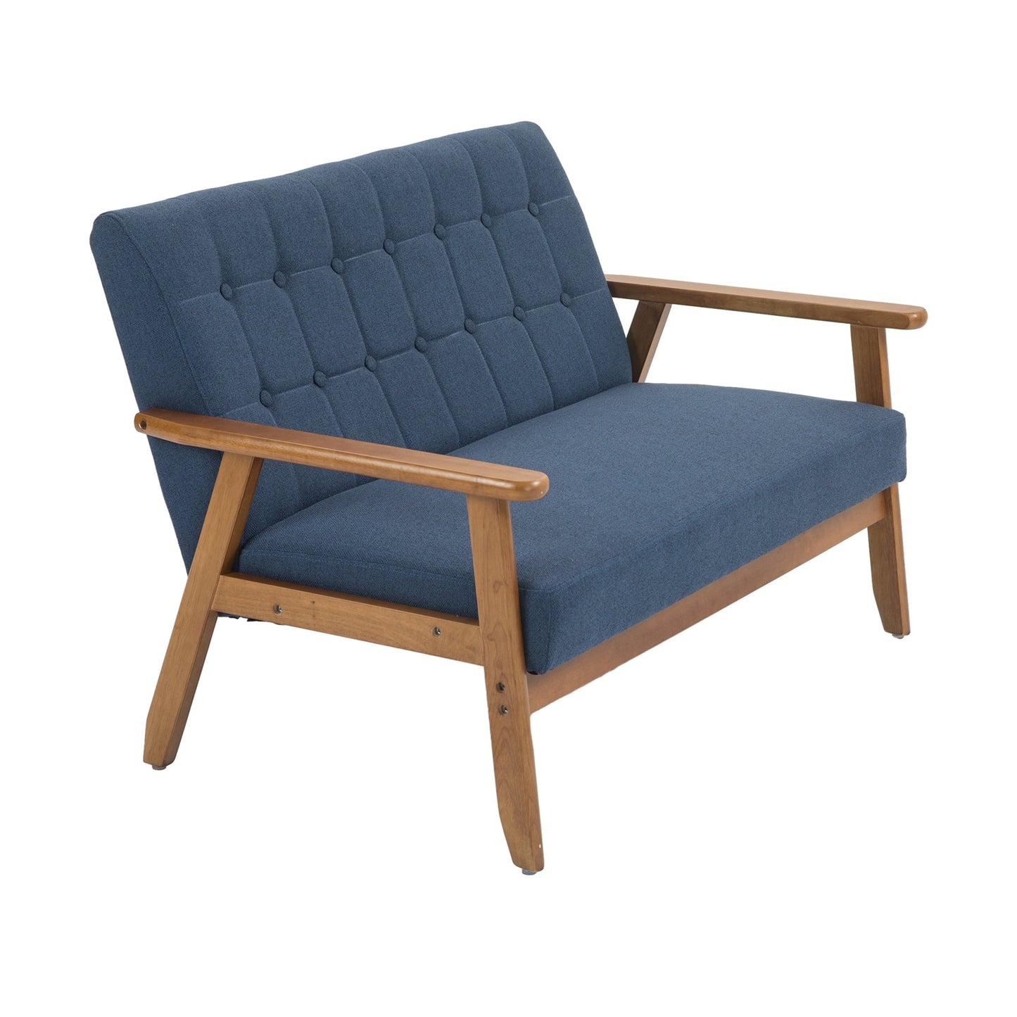 Mid-Century Modern Solid Loveseat Sofa Upholstered Loveseat, 2-Seat Upholstered Loveseat Sofa Couch