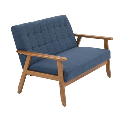 Mid-Century Modern Solid Loveseat Sofa Upholstered Loveseat, 2-Seat Upholstered Loveseat Sofa Couch