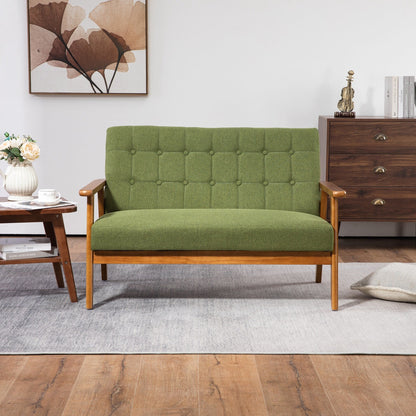 Mid-Century Modern Solid Loveseat Sofa Upholstered Loveseat, 2-Seat Upholstered Loveseat Sofa Couch