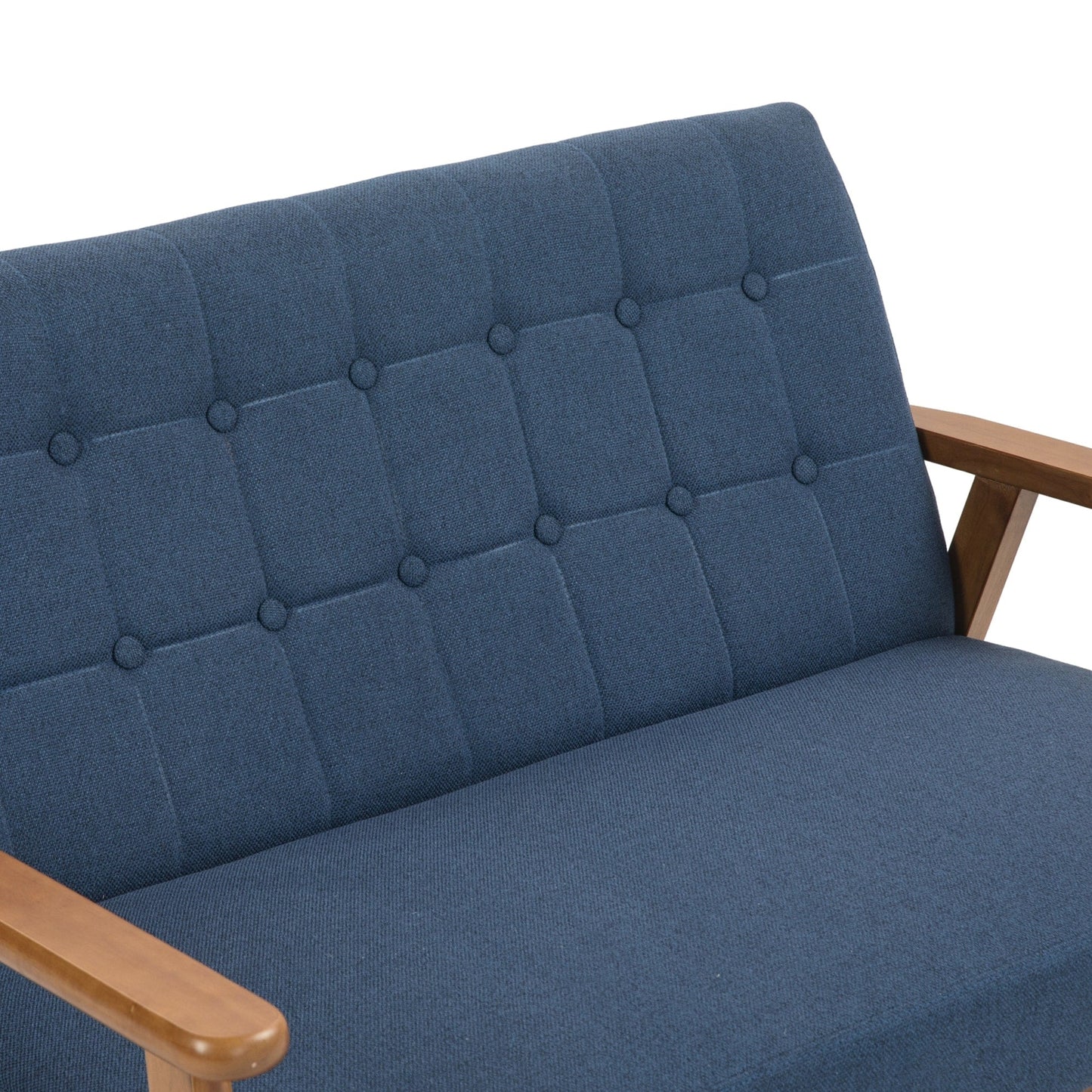 Mid-Century Modern Solid Loveseat Sofa Upholstered Loveseat, 2-Seat Upholstered Loveseat Sofa Couch