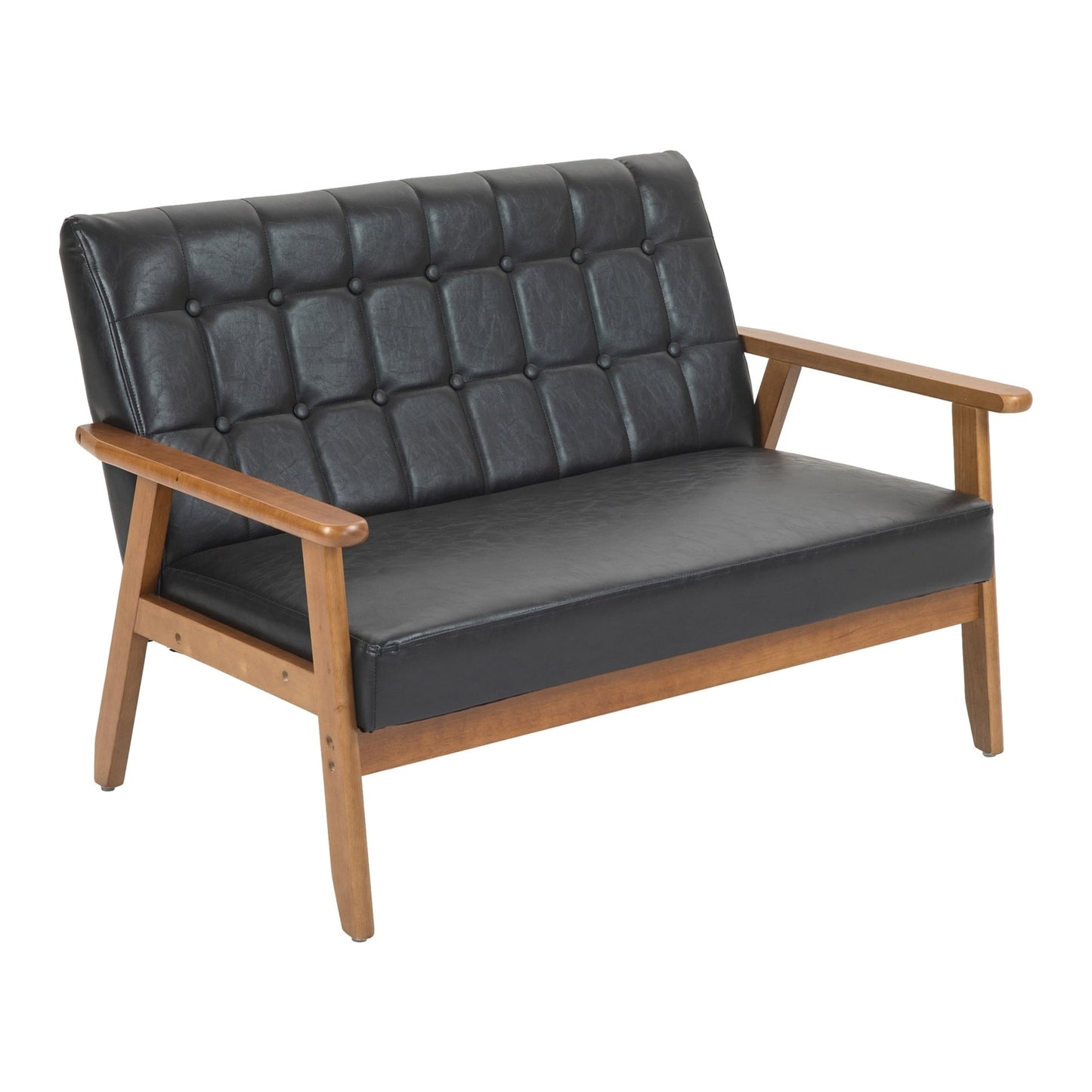 Mid-Century Modern Solid Loveseat Sofa Upholstered Loveseat, 2-Seat Upholstered Loveseat Sofa Couch