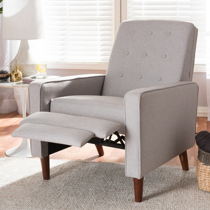 Mid-century Fabric Recliner by Baxton Studio