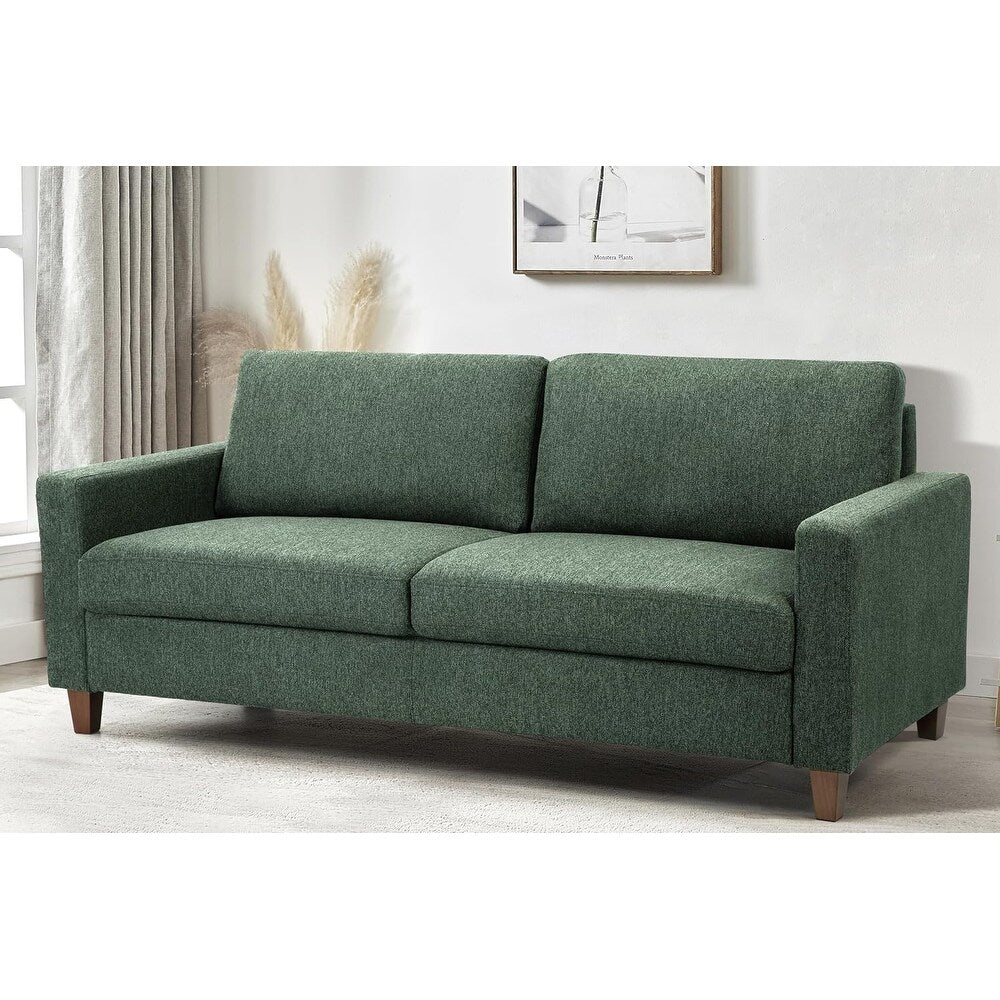 Miles Mid Century Modern Couch 3 Seater Sofa with Reversible Back Pillows Large