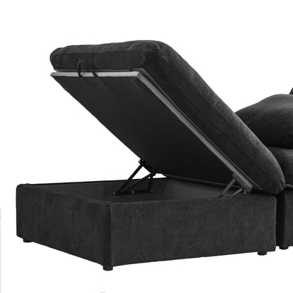 Minimalist Modern Upholstered Sofa Down Filled Sectional Modular Couch Cloud Sofa.