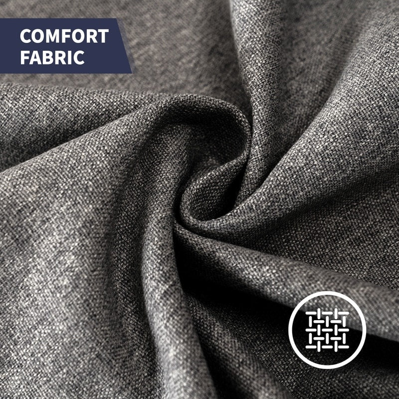 Mixoy W76'' Modern Soft Linen Fabric 3-Seater Sofa Couch with Rivet Design for Living Room