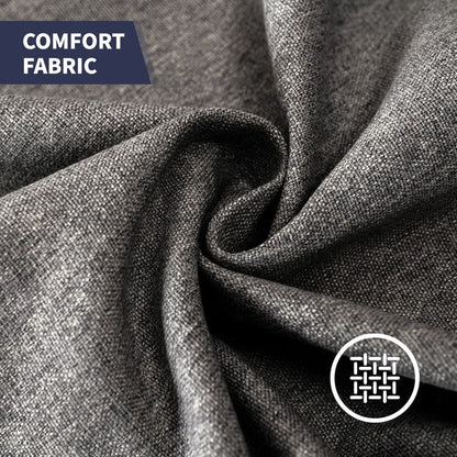 Mixoy W76'' Modern Soft Linen Fabric 3-Seater Sofa Couch with Rivet Design for Living Room