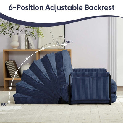 Mixoy Muti-Functional Folding Floor Sofa Bed,Lazy Sofa with Pillows,6 Position Adjustable Backrest-2+1