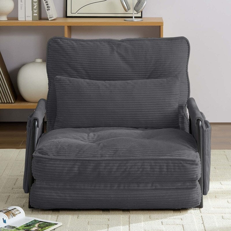 Mixoy Muti-Functional Folding Futon Floor Sofa Bed Sets with Pillows,6 Position Adjustable Backrest-3+2+1